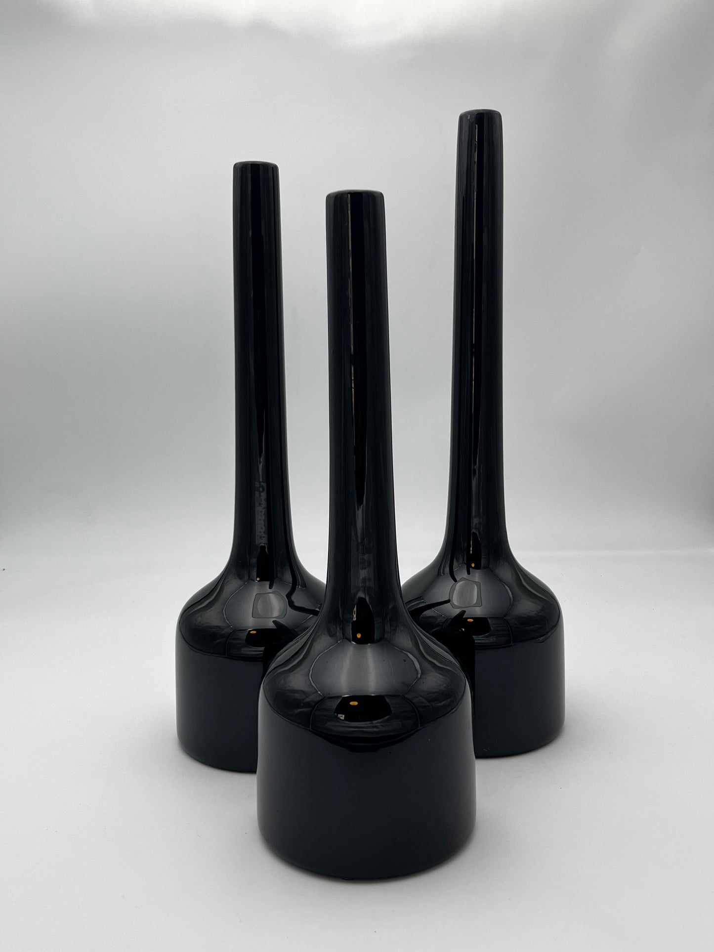 Vase Noir, soliflore, Céramique, Linéa Dueffe, Italie, 70s