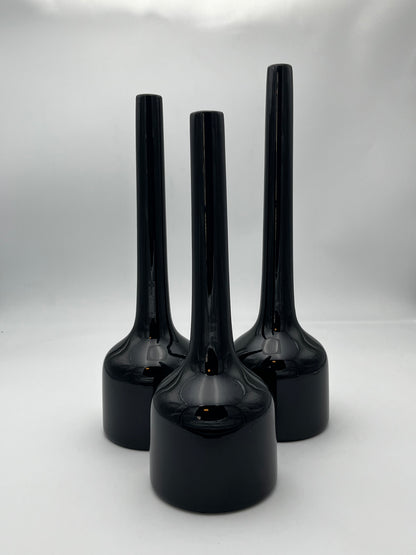 Vase Noir, Soliflore, Céramique Linéa Dueffe, Italie, 70s