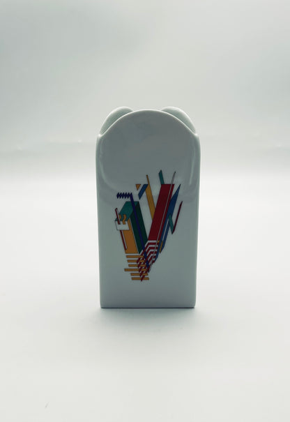 Vase céramique Alphabet blanc,  Marcello Morandini, Rosenthal, 80s