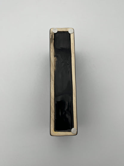 Vase céramique noir moderniste, design italien, années 70