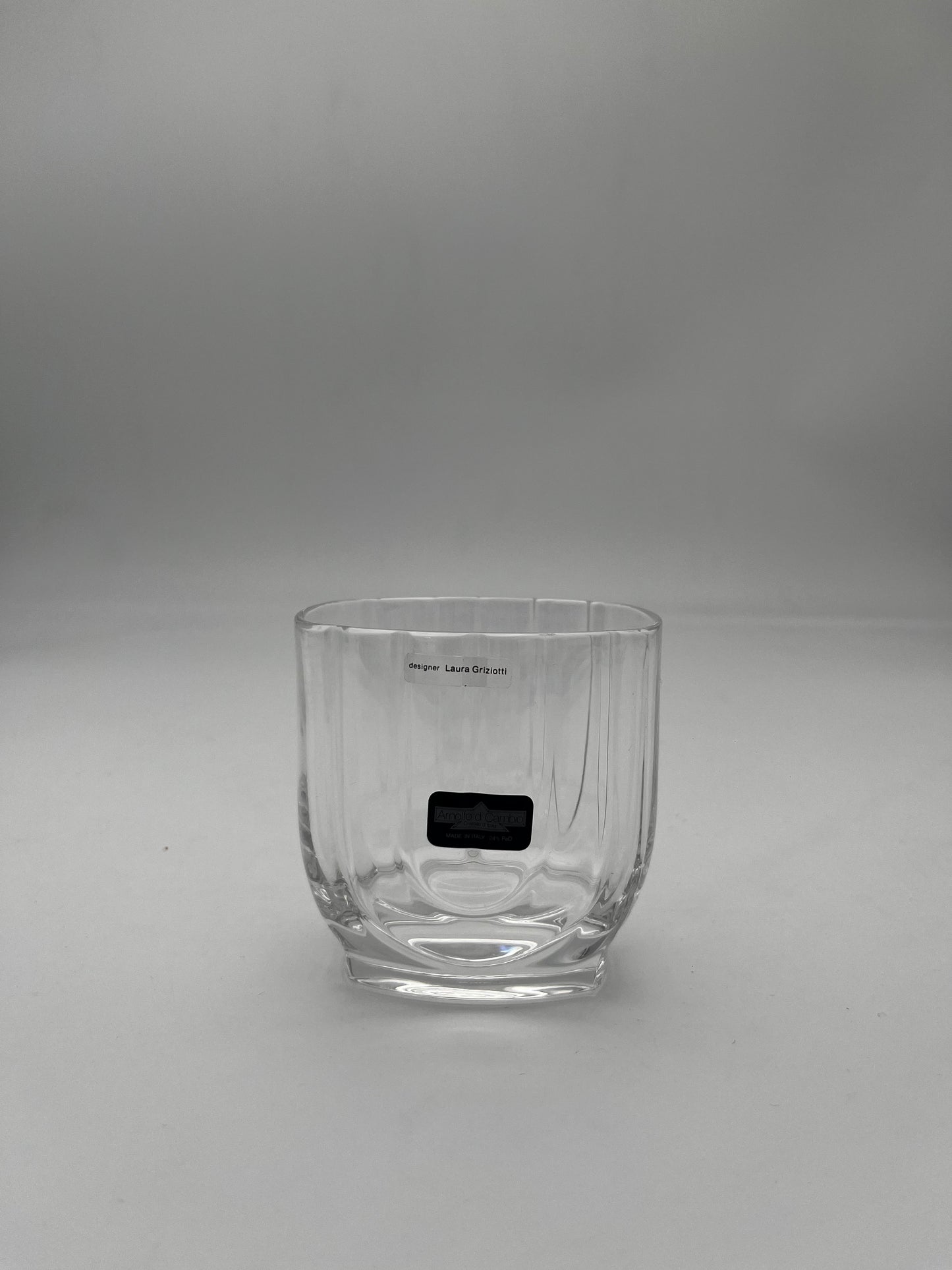Verres à whisky rocks ,cristal Arnolfo di Cambio, Laura Griziotti, Italie, 80s