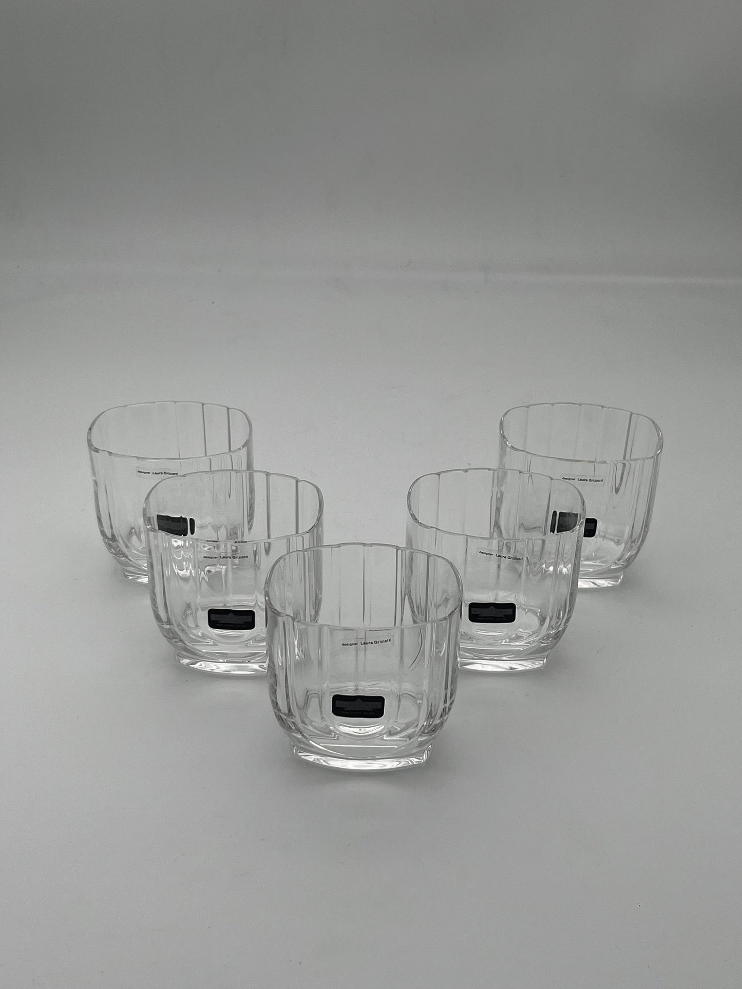 Verres à whisky rocks ,cristal Arnolfo di Cambio, Laura Griziotti, Italie, 80s