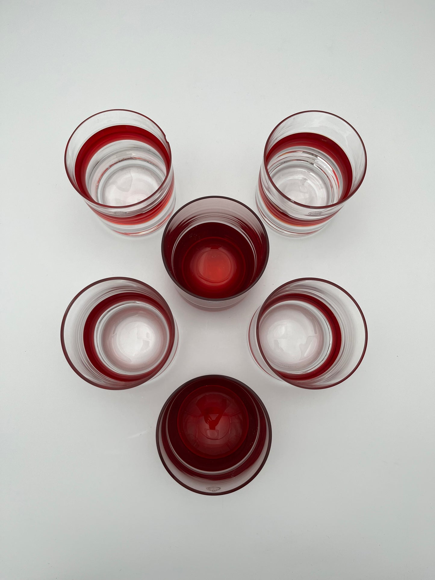Verres à Whisky, verre de murano, 'Ambrosia' Salviati, Italie, 70s