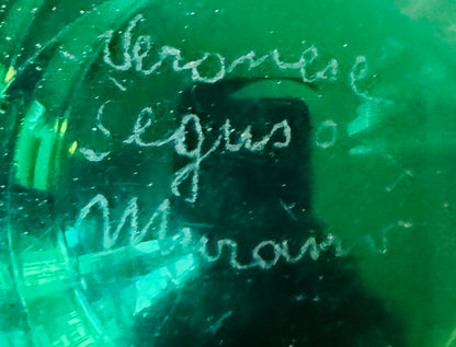 Cendrier verre de murano vert, Veronese Seguso, Italie, 70s