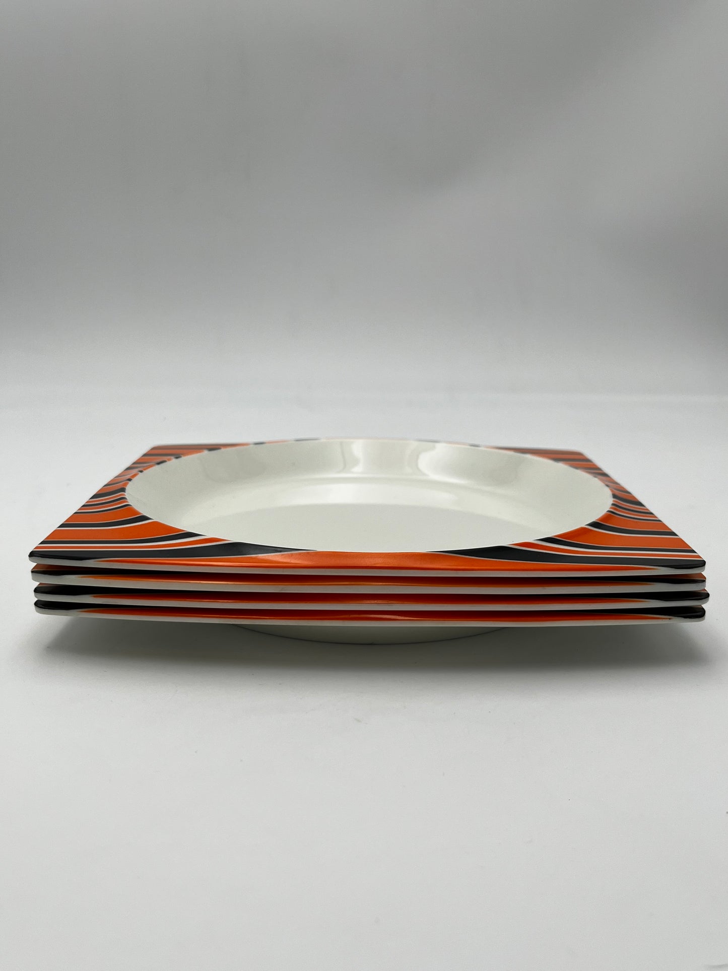 Assiettes à Rayures Ornamin, Slany, Finlande, 70s