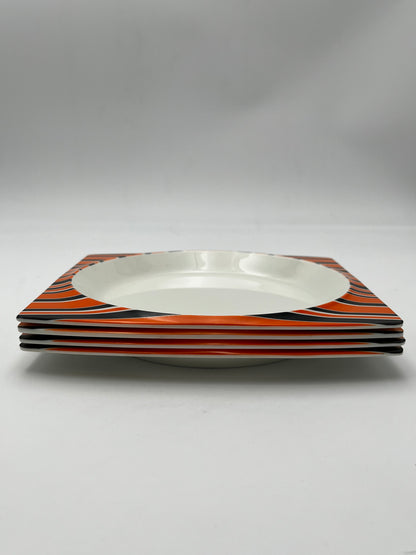 Assiettes à Rayures Ornamin, Slany, Finlande, 70s