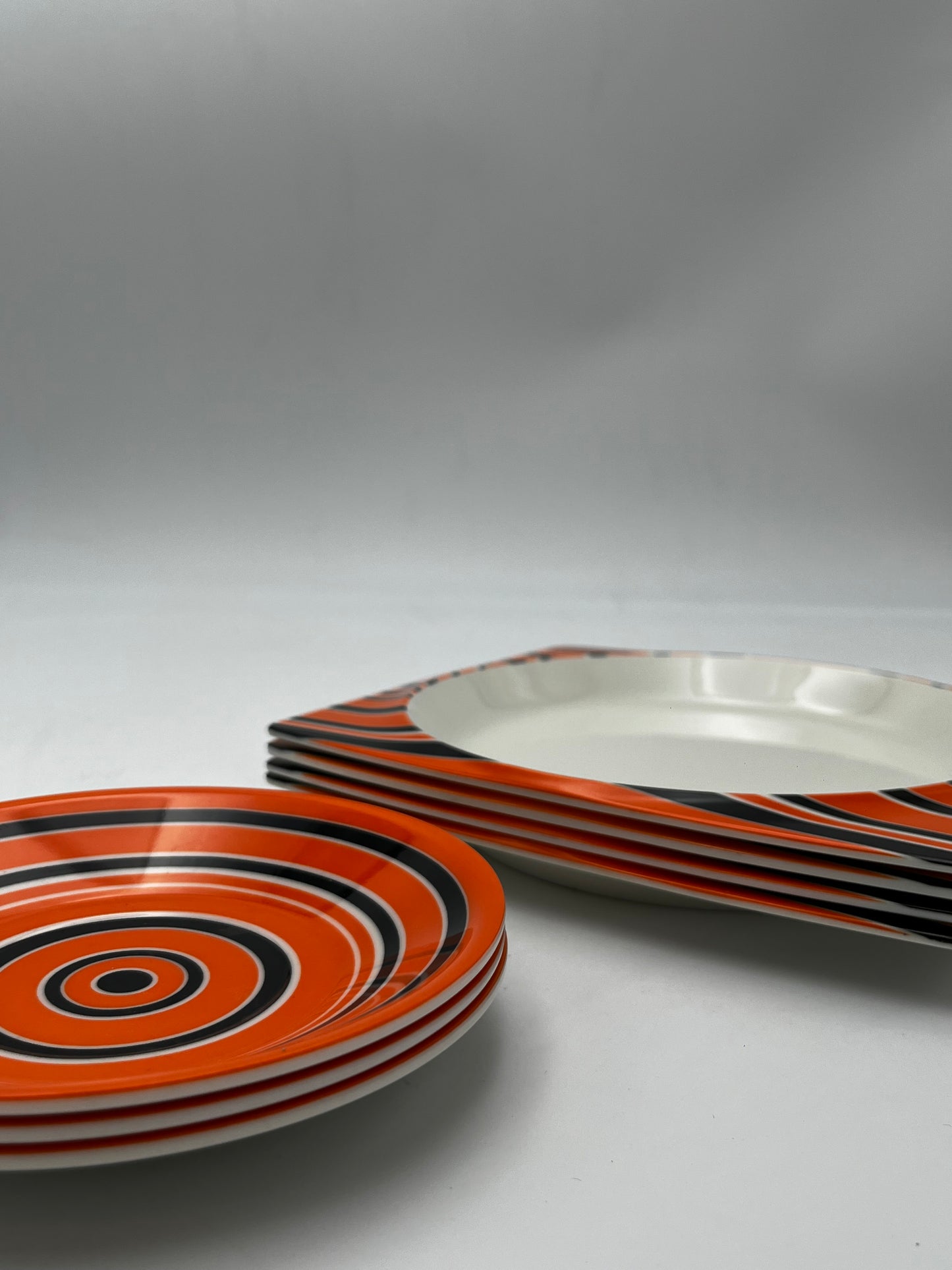 Assiettes à Rayures Ornamin, Slany, Finlande, 70s