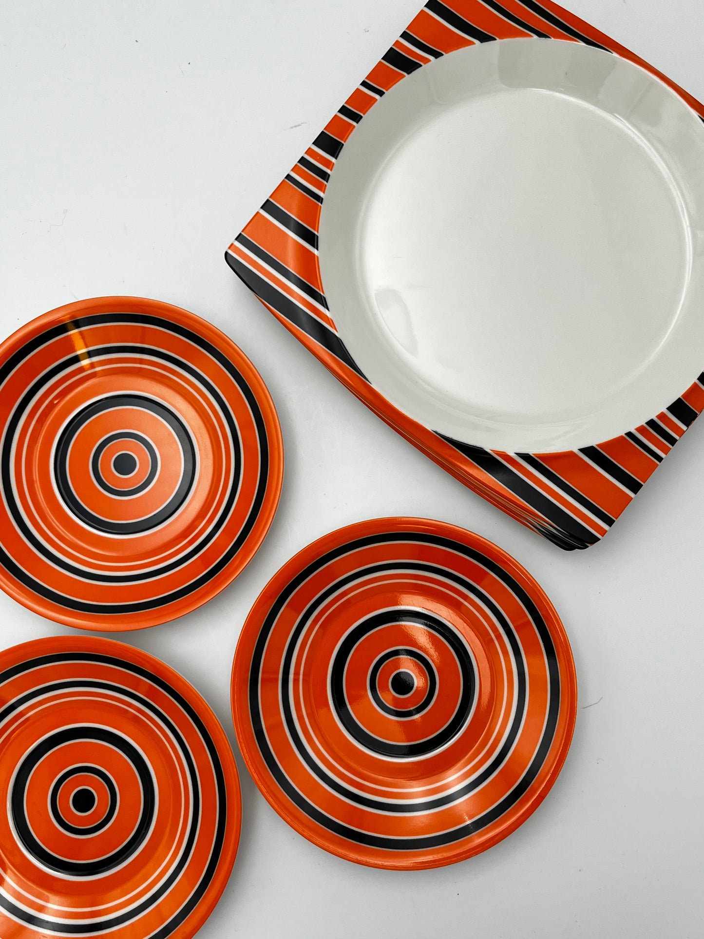 Assiettes à Rayures Ornamin, Slany, Finlande, 70s