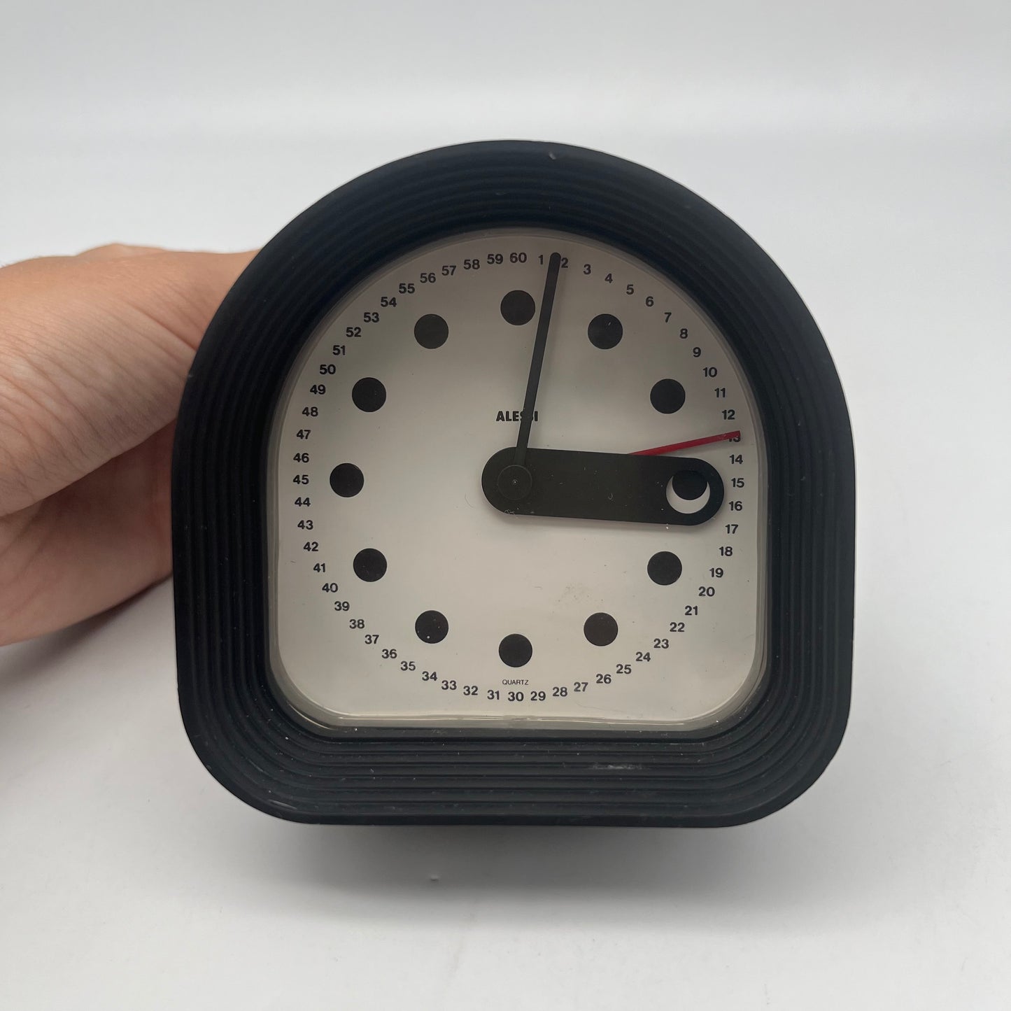 Horloge 'Optic' noire , Joe Colombo, Alessi, 70s