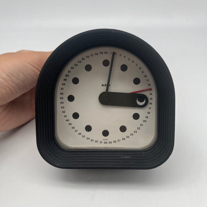 Horloge 'Optic' noire , Joe Colombo, Alessi, 70s