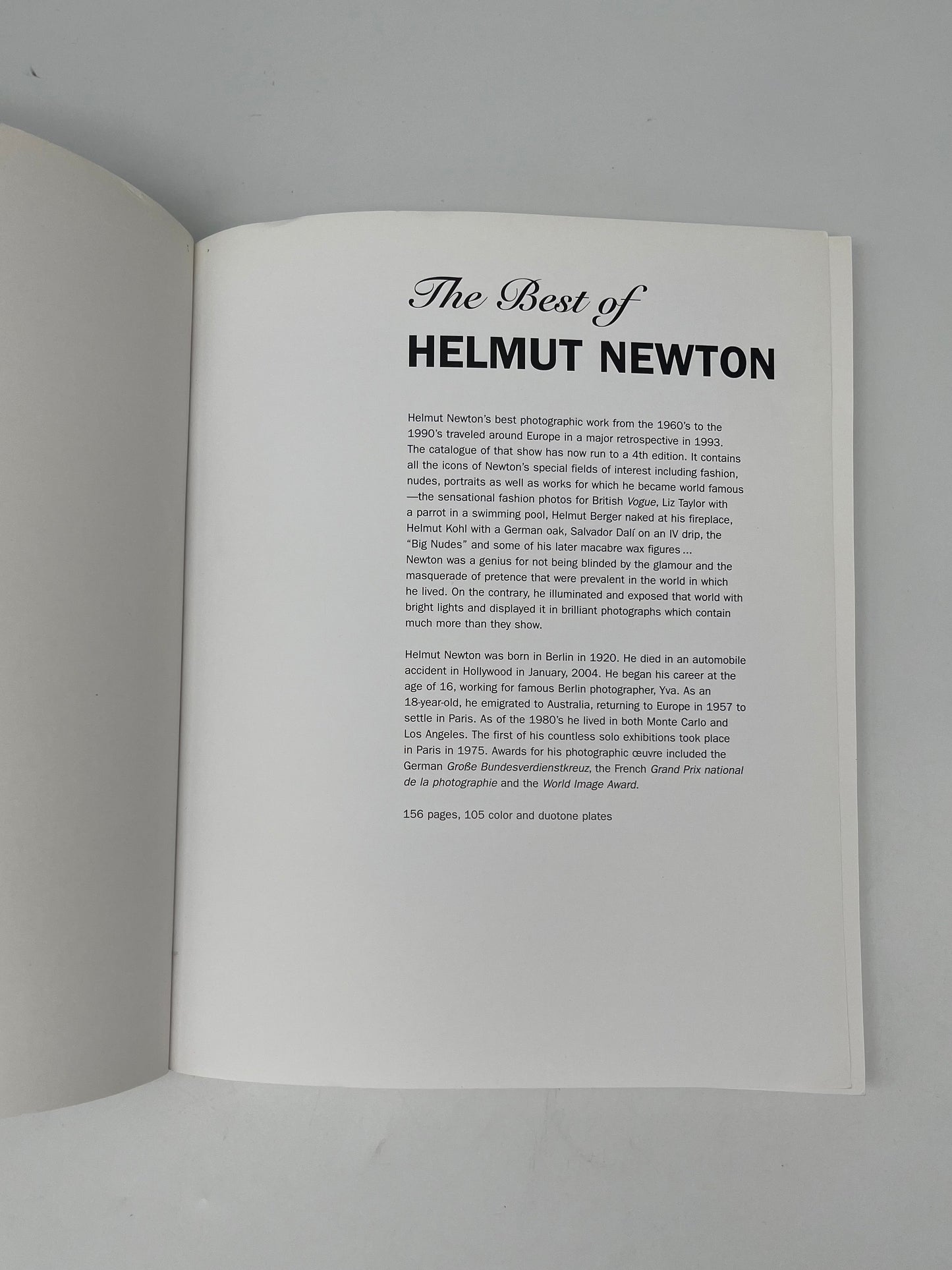 Livre The Best of Helmut Newton, Andreas Gursky & Helmut Newton, 90s