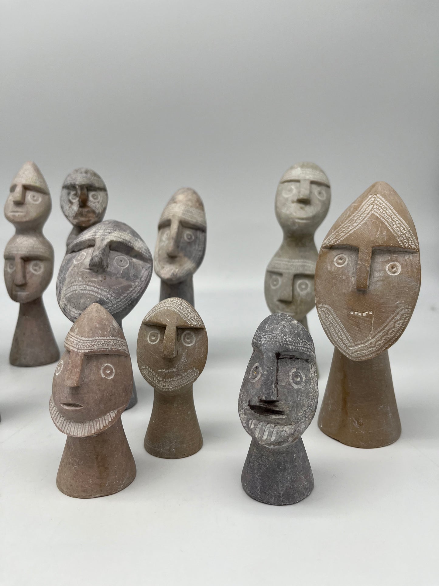 Collection of African stone statuettes, primitive art, 1970s