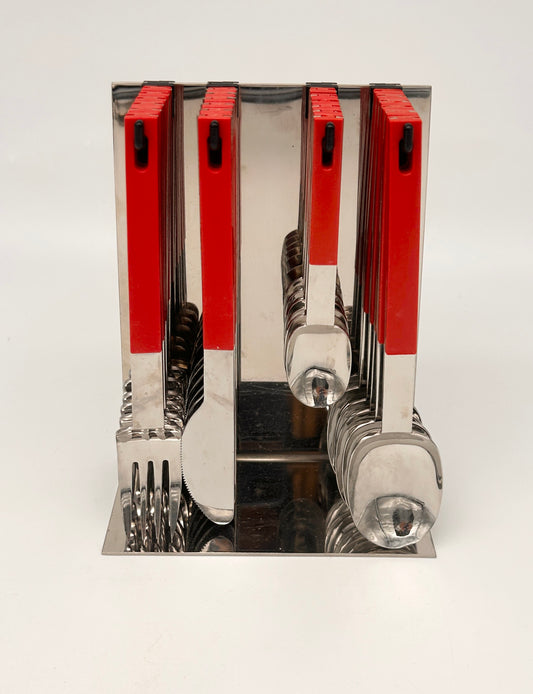 Set de couverts suspendus rouge Abert, Italie, 70s