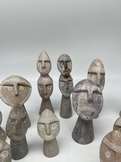Collection of African stone statuettes, primitive art, 1970s