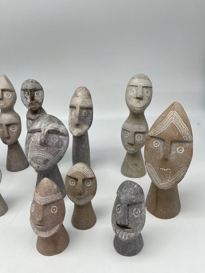 Collection of African stone statuettes, primitive art, 1970s