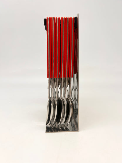 Set de couverts suspendus rouge Abert, Italie, 70s