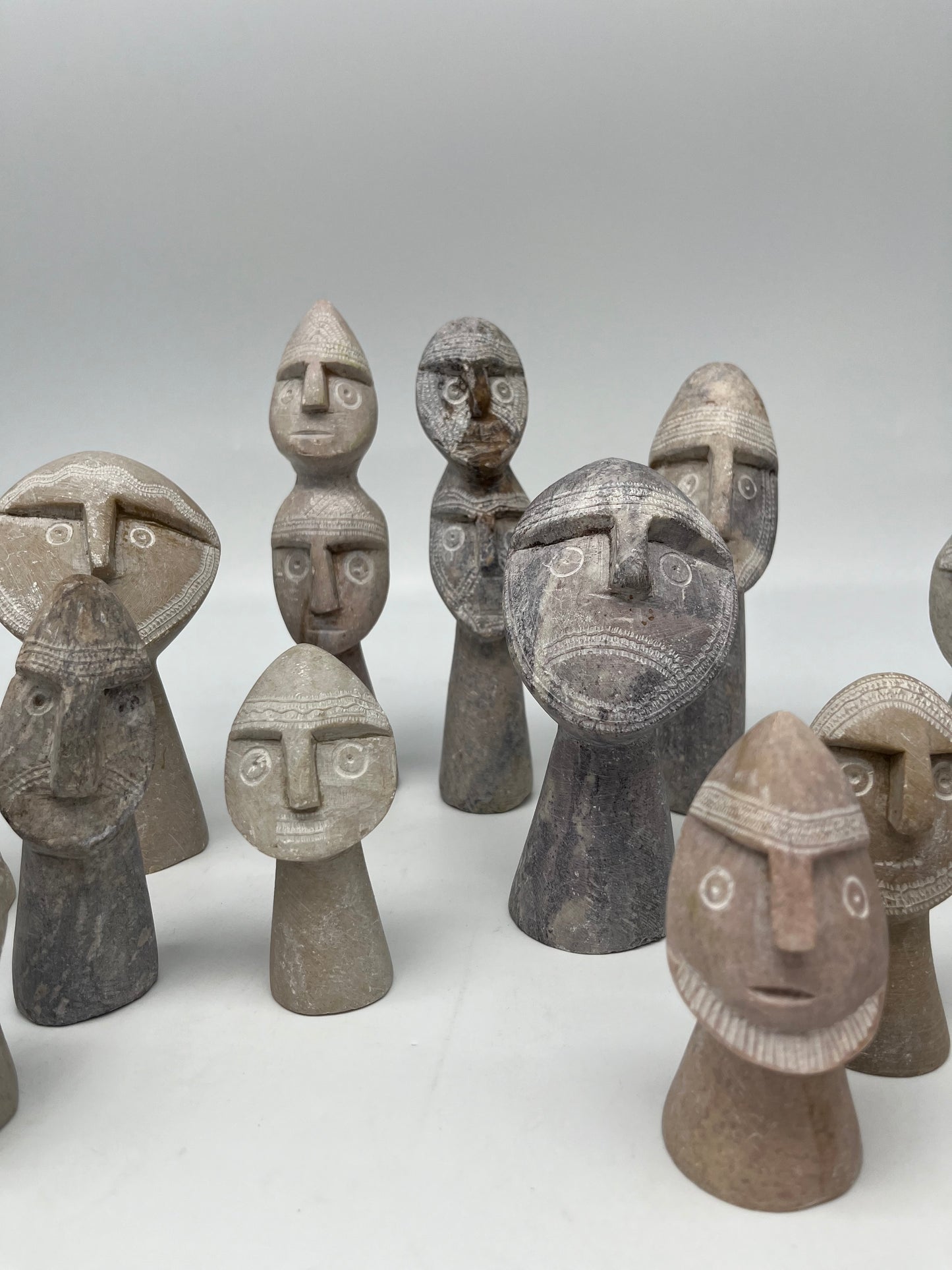 Collection of African stone statuettes, primitive art, 1970s