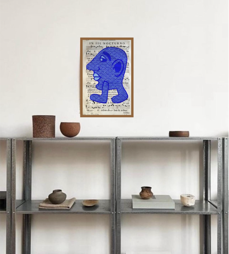 Sérigraphie, Yvon Taillandier, Capitipède bleu, 2015