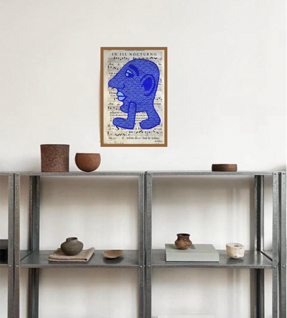 Sérigraphie, Yvon Taillandier, Capitipède bleu, 2015